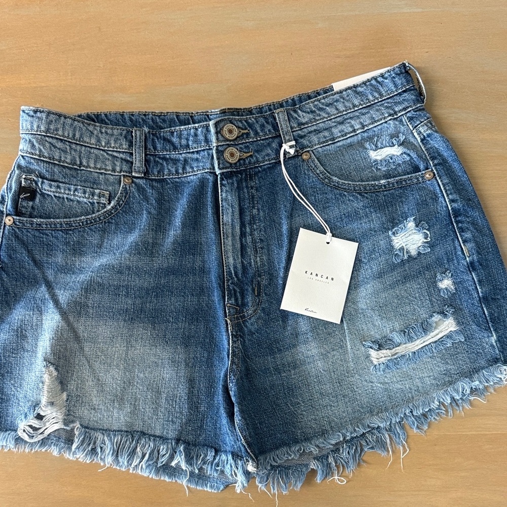 KanCan Distressed Blue Jean Shorts